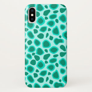 Capa Para iPhone X Impressão de Leopardo - Turquesa e Água