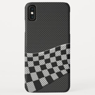 Capa Para iPhone XS Max Impressão de Onda de Sinalizador de Fibra de Carbo