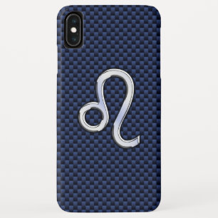 Capa Para iPhone XS Max Impressão de prata da fibra do carbono do marinho