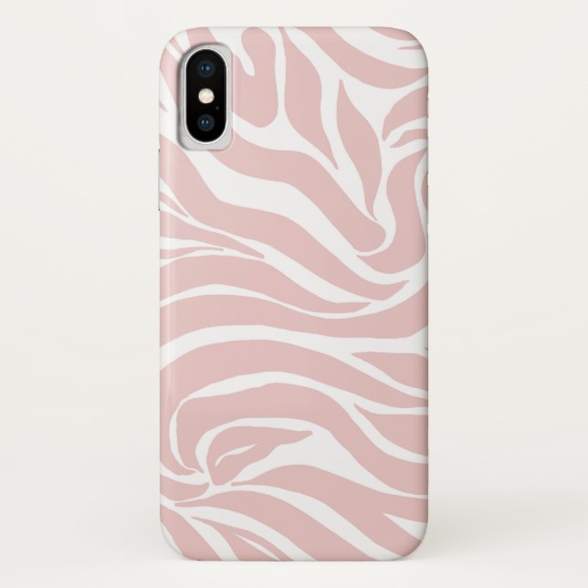 Capa Para iPhone, Case-Mate Impressão em branco de zebra rosa-rosa-esbranquiça (Verso)