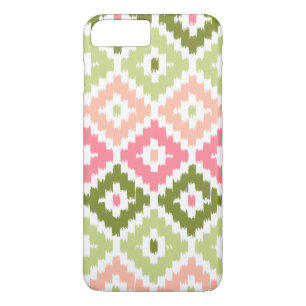 Capa iPhone 8 Plus/7 Plus Impressão Ikat Diamond Padrão Aztec Tribal Verde