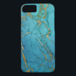 Capa iPhone 8/7 Impressão Moderno Elegante Marble Azul e Dourado<br><div class="desc">Capa de telefone Moderna Elegante Marble Azul e Dourada. Esta capa de telefone mágica falsa pode ser personalizada para cobrir o seu telefone com estilo. Entre em contato com o designer para obter produtos correspondentes personalizados.</div>