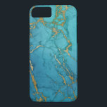 Capa iPhone 8/7 Impressão Moderno Elegante Marble Azul e Dourado<br><div class="desc">Capa de telefone Moderna Elegante Marble Azul e Dourada. Esta capa de telefone mágica falsa pode ser personalizada para cobrir o seu telefone com estilo. Entre em contato com o designer para obter produtos correspondentes personalizados.</div>