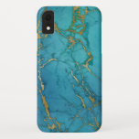 Capa Para iPhone Da Case-Mate Impressão Moderno Elegante Marble Azul e Dourado<br><div class="desc">Capa de telefone Moderna Elegante Marble Azul e Dourada. Esta capa de telefone mágica falsa pode ser personalizada para cobrir o seu telefone com estilo. Entre em contato com o designer para obter produtos correspondentes personalizados.</div>