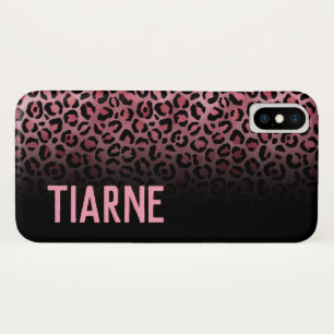 Capa Para iPhone Da Case-Mate Impressão Pink & Black Leopard Nome personalizado 
