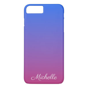 Capa iPhone 8 Plus/7 Plus Inclinação azul e cor-de-rosa personalizado do