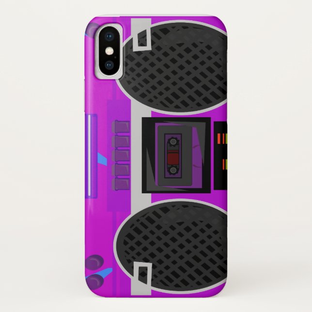 Capa Para iPhone, Case-Mate Incrível Boombox Roxa dos Anos Oitenta (Verso)