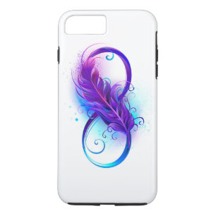 Capa iPhone 8 Plus/7 Plus Infinidade com pena roxa