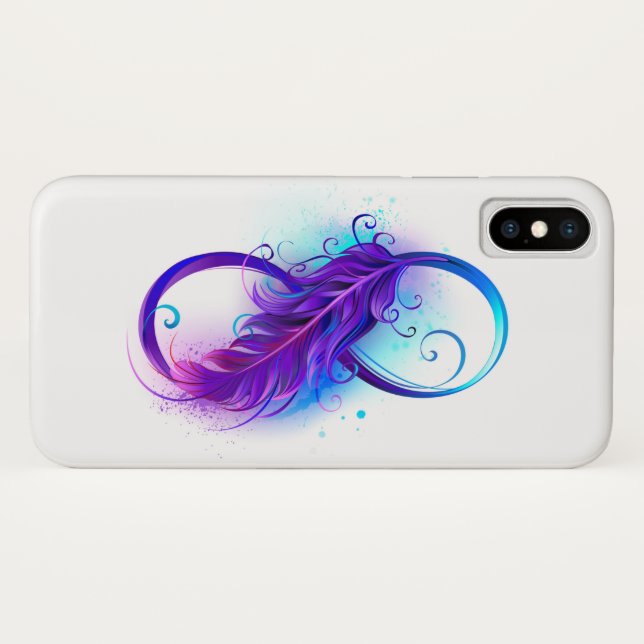 Capa Para iPhone, Case-Mate Infinidade com pena roxa (Verso (Horizontal))