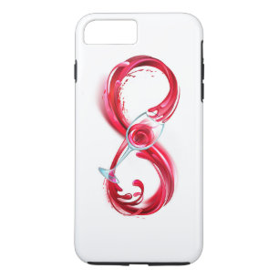 Capa iPhone 8 Plus/7 Plus Infinidade com vinho tinto