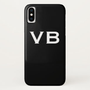 Capa Para iPhone Da Case-Mate Iniciais Simples de Monograma Preto e Branco