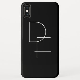 Capa Para iPhone Da Case-Mate Iniciais Sobrepostas Modernas 2 Branco no Preto