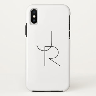 Capa Para iPhone Da Case-Mate Iniciais Sobrepostas Modernas 2 Preto no Branco