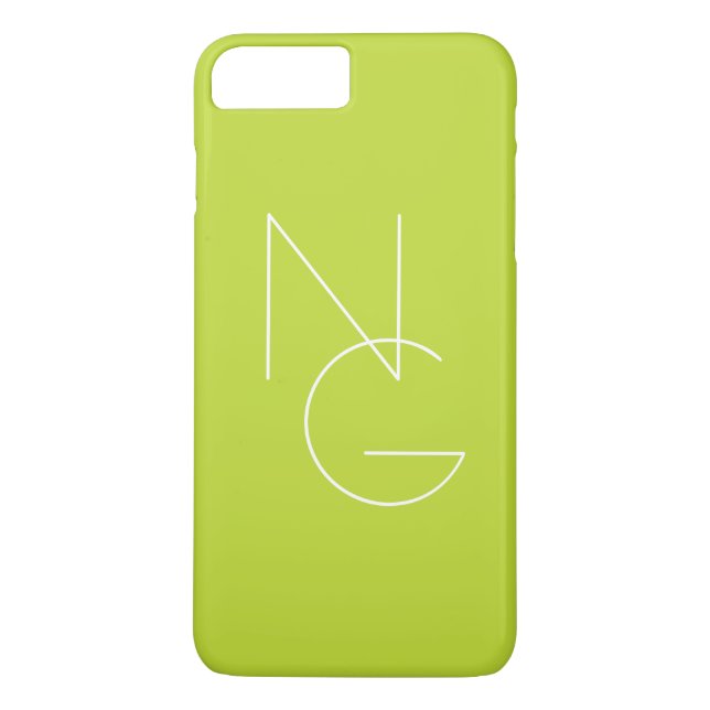 Capa Para iPhone, Case-Mate Iniciais Sobrepostas Modernas 2 | Verde Lima (Verso)