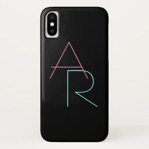 Capa Para iPhone Da Case-Mate Iniciais Sobrepostas Modernas Rosa Turquesa Pret