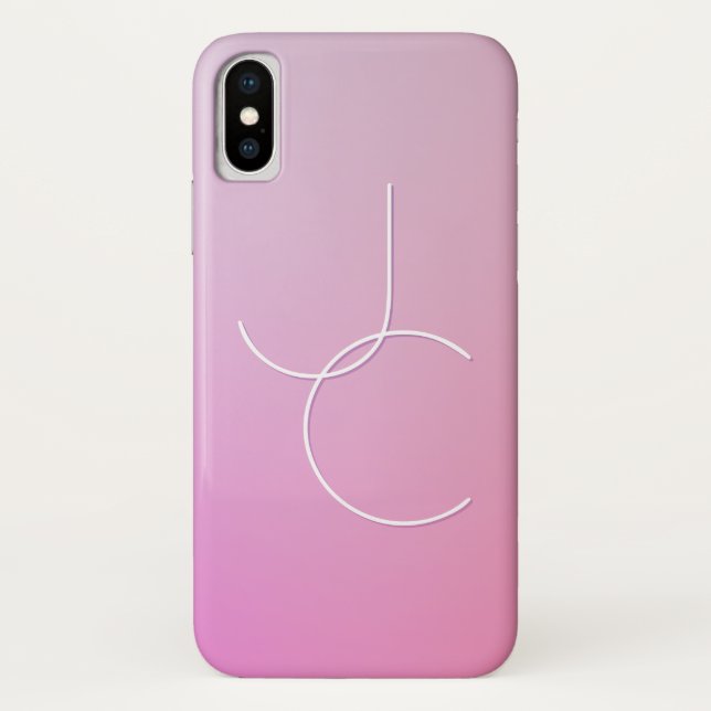 Capa Para iPhone, Case-Mate Iniciais Sobrepostos Modernos 2 | Mouse rosa (Verso)