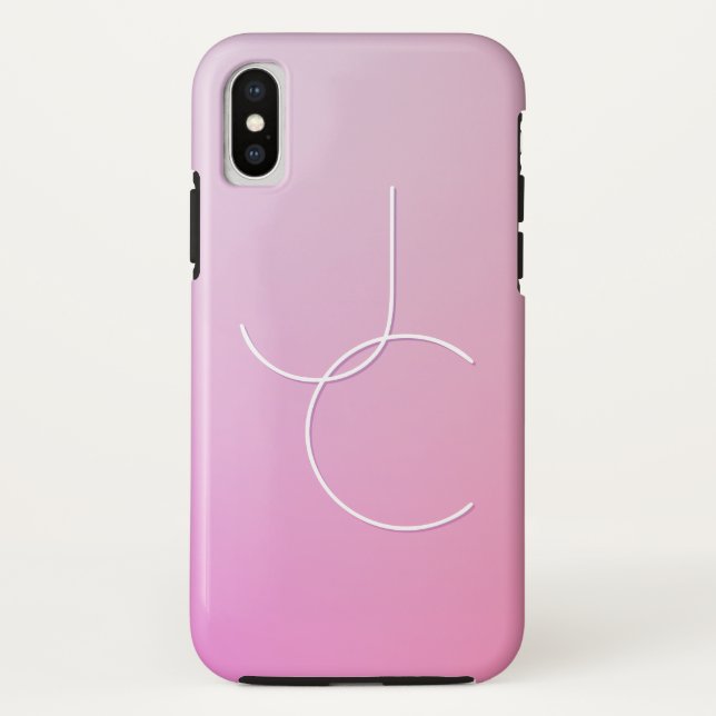 Capa Para iPhone, Case-Mate Iniciais Sobrepostos Modernos 2 | Mouse rosa (Verso)