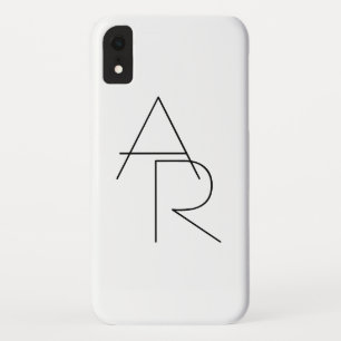Capa Para iPhone Da Case-Mate Iniciais Sobrepostos Modernos 2 Preto em branco