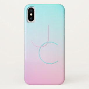 Capa Para iPhone Da Case-Mate Iniciais Sobrepostos Modernos 2   Turquesa Rosa