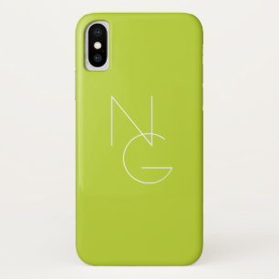Capa Para iPhone Da Case-Mate Iniciais Sobrepostos Modernos 2   VERDE LIMÃO