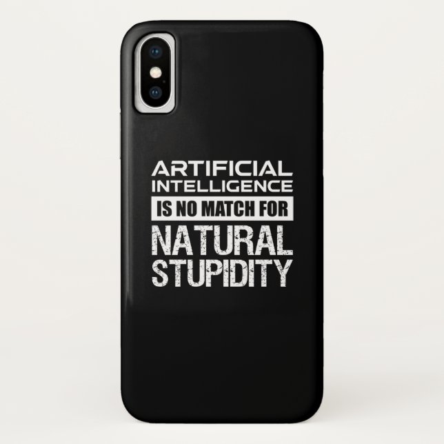 Capa Para iPhone, Case-Mate Inteligência Artificial Estupidez Natural Engraçad (Verso)