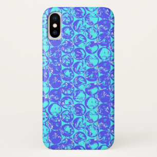 Capa Para iPhone X Invólucro com bolhas de ar azul do pop art
