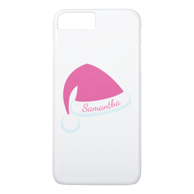 Capa Para iPhone, Case-Mate iPhone 7 Santa Hat Personalizado Cor-de-Rosa (Verso)