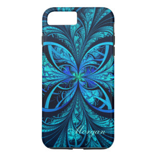 Capa iPhone 8 Plus/7 Plus iPhone abstrato moderno do Fractal do verde azul