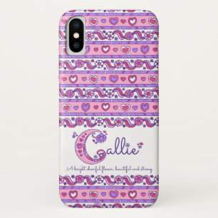 Capa Para iPhone X Iphone conhecido dos doodles dos corações do