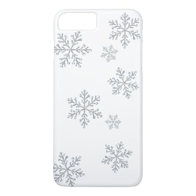 Capa Para iPhone, Case-Mate iPhone de cristal Sparkly 7 dos flocos de neve (Verso)