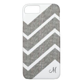 Capa Para iPhone Da Case-Mate iPhone do monograma de Chevron da sarja de Nimes