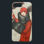 Capa Para iPhone Da Case-Mate iPhone parisiense da imagem da forma do art deco<br><div class="desc">iPhone personalizado 7/8 de caso: ilustração francesa do compartimento de forma do Flapper do art deco dos anos 20</div>