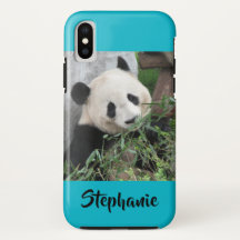 iPhone X Tough Case Giant Panda Typografia Azul