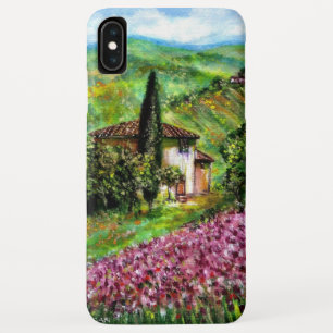 Capa Para iPhone XS Max IRISES NA TÚSCULA,Paisagem de Campos de Flor Roxo