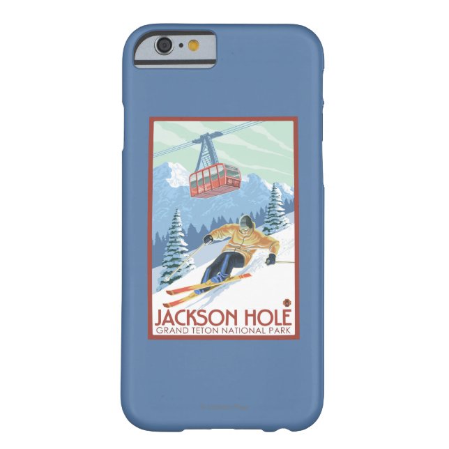 Capa Para iPhone, Case-Mate Jackson Hole, esquiador de Wyoming e bonde (Verso)