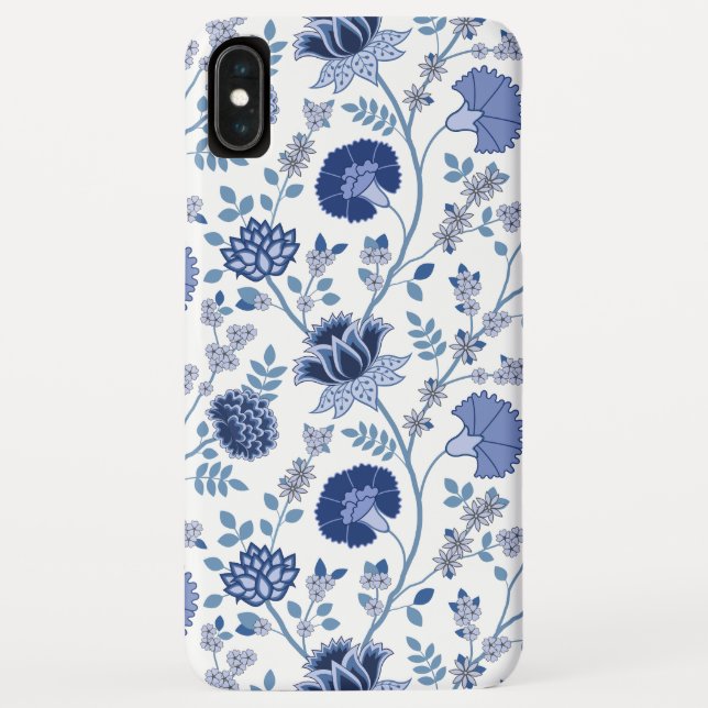 Capa Para iPhone, Case-Mate Jacobean Floral Big Pattern Blues em Branco (Verso)