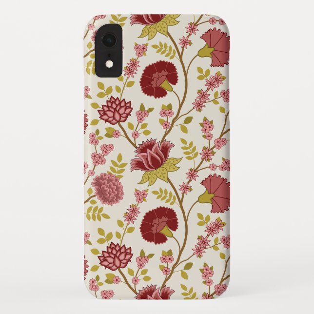 Capa Para iPhone, Case-Mate Jacobean Floral Big Pattern Reds Pinks Dourado Cre (Verso)