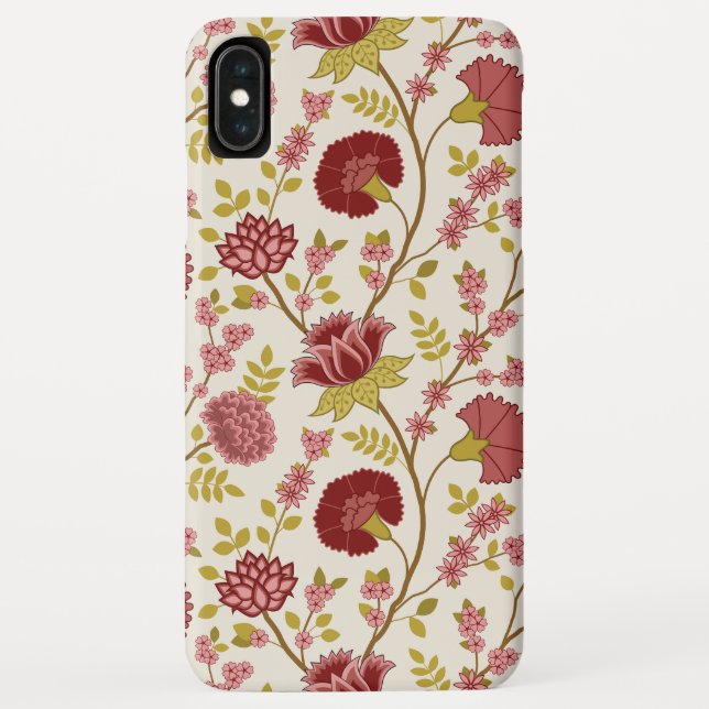 Capa Para iPhone, Case-Mate Jacobean Floral Big Pattern Reds Pinks Dourado Cre (Verso)