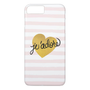 Capa Para iPhone Da Case-Mate J'adore Cotação Coração Preto e Dourado
