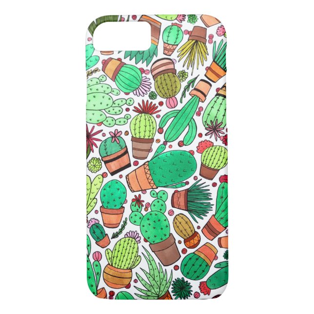 Capa Para iPhone, Case-Mate Jardim de Cactos Verdes de Plantas Potentes (Verso)
