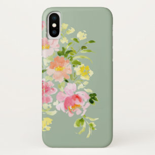 Capa Para iPhone Da Case-Mate Jardim de peônias florais de aquarela