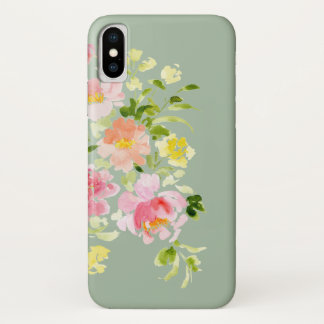 Capa Para iPhone Da Case-Mate Jardim de peônias florais de aquarelas