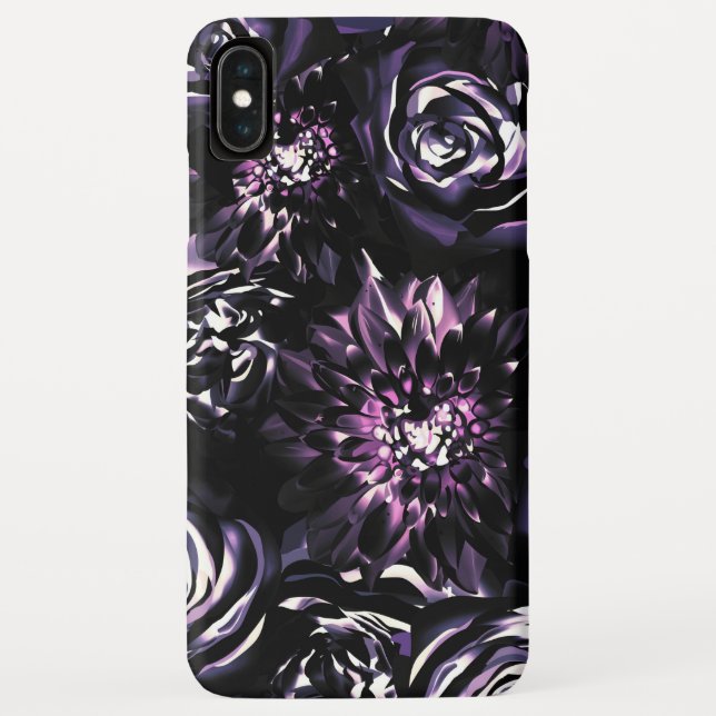 Capa Para iPhone, Case-Mate Jardim Escuro Encantando Flores de Glamour Roxo (Verso)