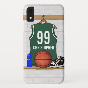 Capa Para iPhone Da Case-Mate Jérsei verde e branco personalizado do basquetebo