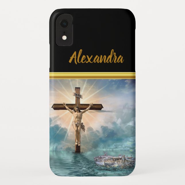 Capa Para iPhone, Case-Mate Jesus pendurado numa crucificação cristã. (Verso)