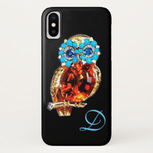 Capa Para iPhone Da Case-Mate JEWEL OWL MONOGRAM Dourado, Turquase Topaz Azul