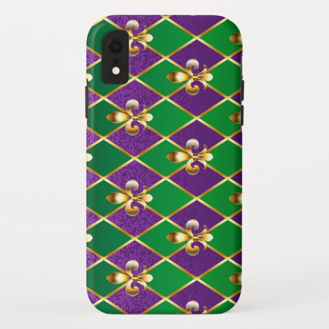 Capa Para iPhone, Case-Mate Jewelry Background Mardi Gras (Verso)