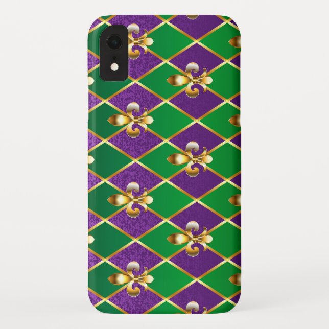 Capa Para iPhone, Case-Mate Jewelry Background Mardi Gras (Verso)