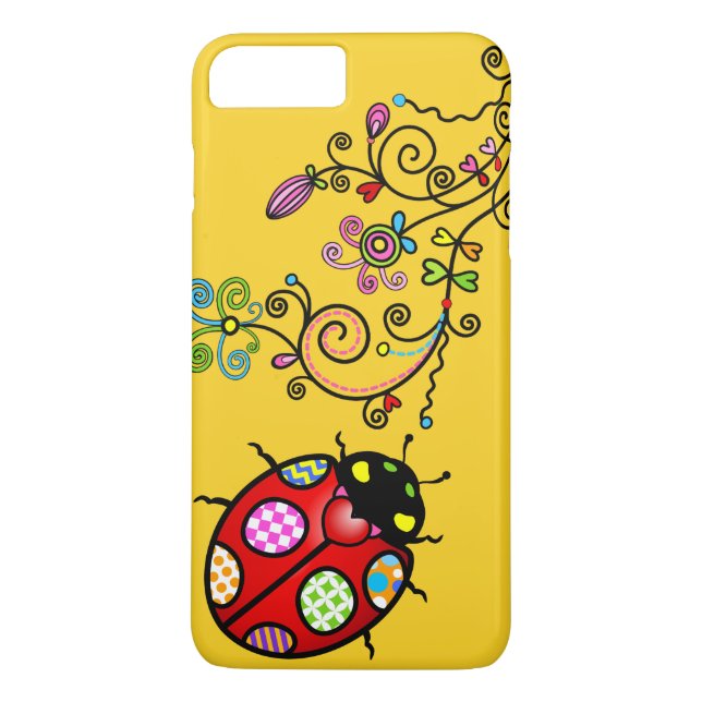 Capa Para iPhone, Case-Mate Joaninha Funky e iPhone encaracolado 7 das flores (Verso)
