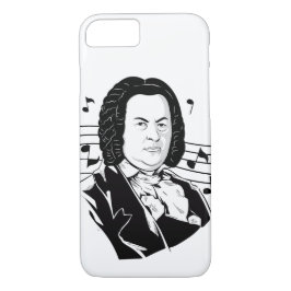 Capa iPhone 8/7 Johann Sebastian Bach Portrait e Bust com Notes